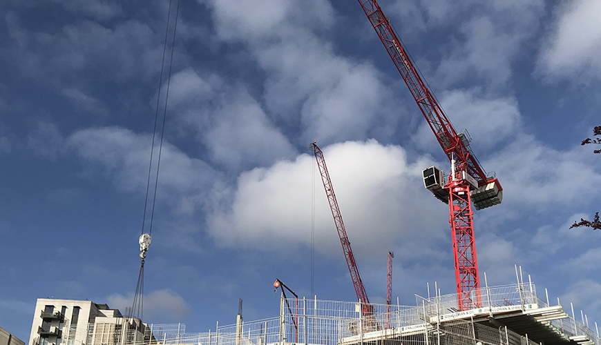 Tower crane on a construction site